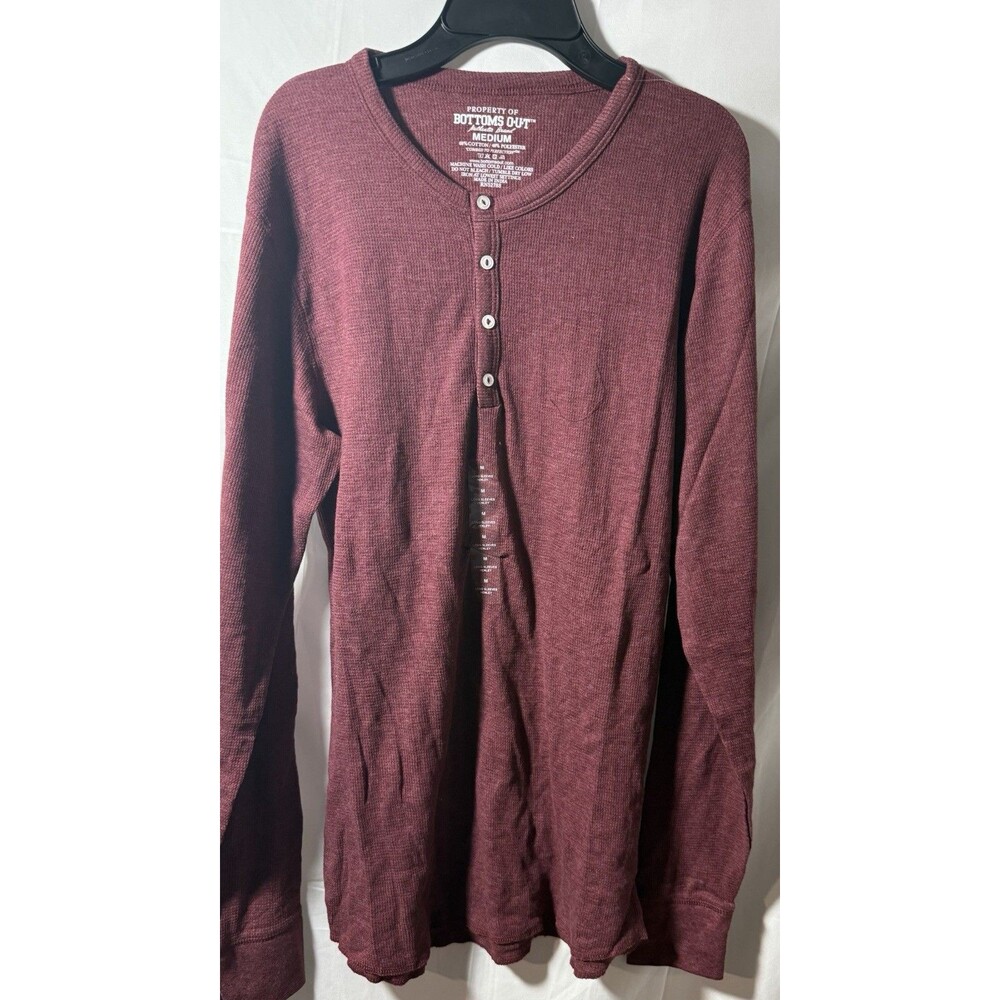 Bottoms Out Long Sleeve 3 Button Shirt Size Medium New with Tags